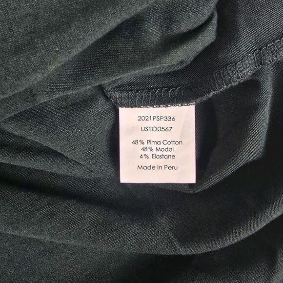 Universal Standard Ashley Cap Sleeve Tee 4XS (0-00) Forest Green Pima Cotton - Picture 9 of 10